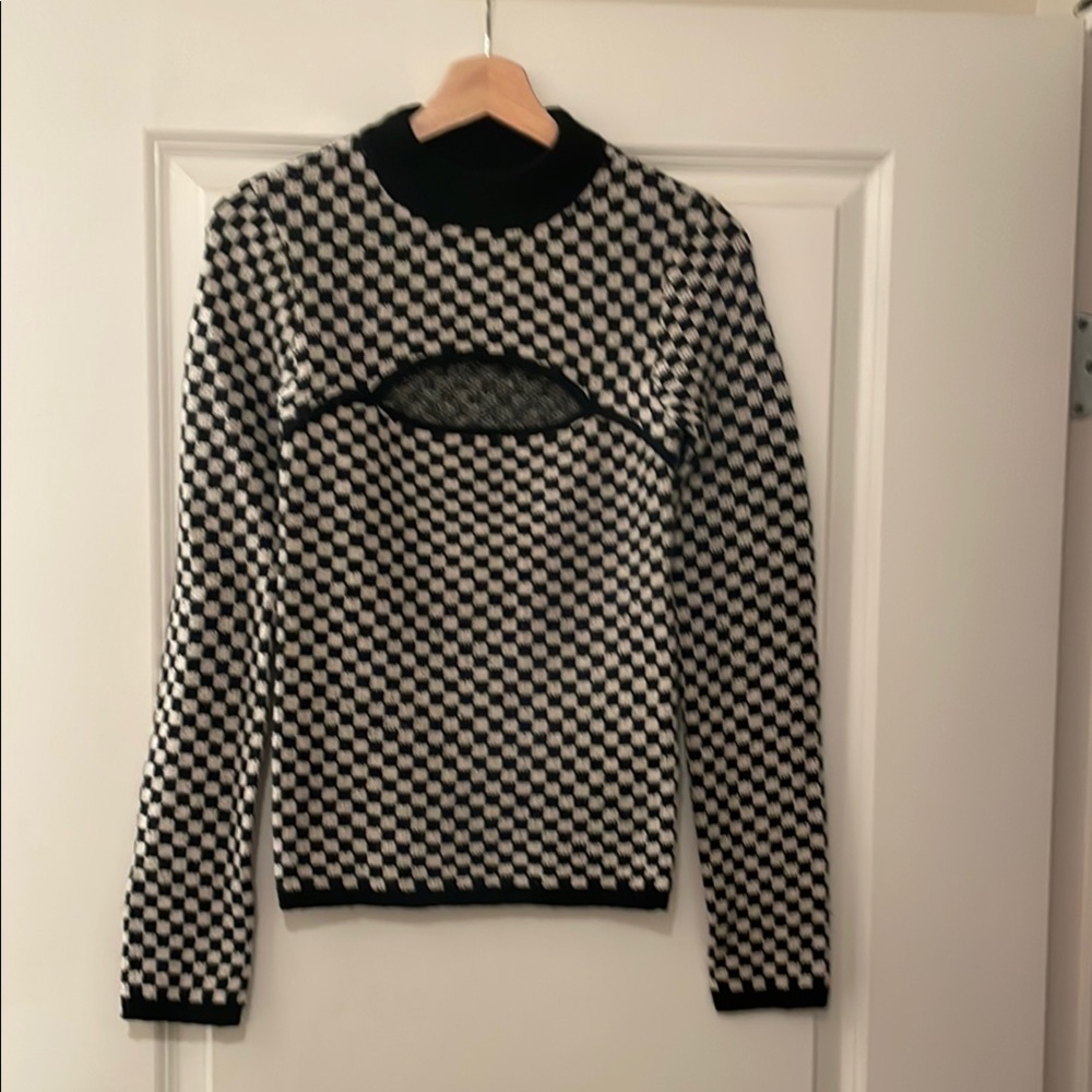 Black and White Checkered Sweater